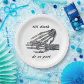 死ぬまで一緒に スケルトンハンド(クリーム)クラス ペーパープレート (パーティー)