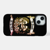 死ぬまで一緒に:花嫁と花婿のスケルトン iPhone 15ケース (裏面横)
