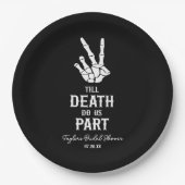 死ぬまで一緒のスケルトン ブライダル シャワー ペーパープレート (正面)