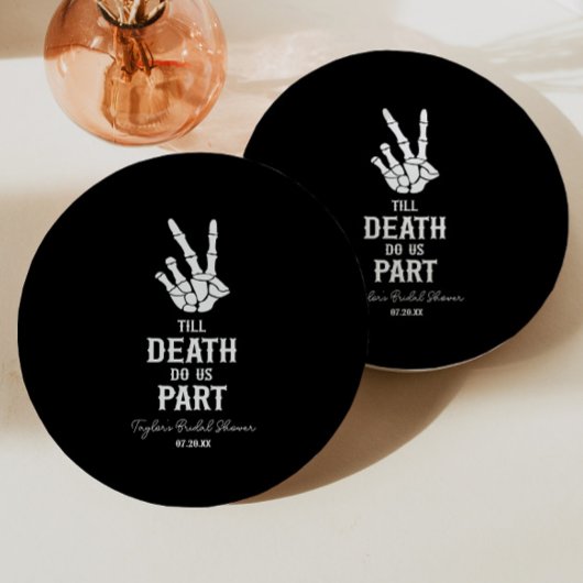 死ぬまで一緒のスケルトン ブライダル シャワー ペーパープレート