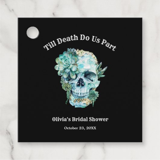 死ぬまで一緒のハロウィン ブライダルシャワー フェイバータグ (正面)