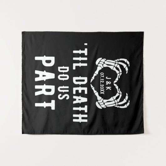 死ぬまで一緒の背景 ウェディングパーティー オーダーメイド タペストリー (正面(横))