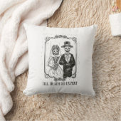 死ぬまで一緒の骸骨結婚カップル - クッション (ブランケット)