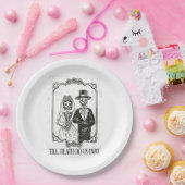 死ぬまで一緒の骸骨結婚カップル - ペーパープレート (パーティー)