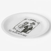 死ぬまで一緒の骸骨結婚カップル - ペーパープレート (アングル)