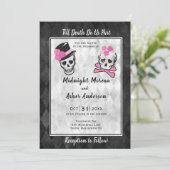 死ぬまで一緒の髑髏 トップハット 花 招待状 (スタンド正面)
