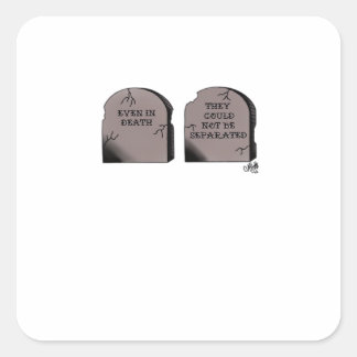 死ぬまで一緒 クラシック - ユニークなスケルトンカップル スクエアシール