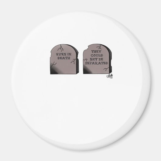 死ぬまで一緒 クラシック - ユニークなスケルトンカップル マグネット (正面)