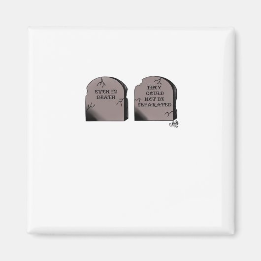 死ぬまで一緒 クラシック - ユニークなスケルトンカップル マグネット (正面)