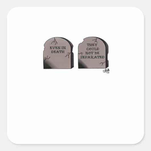 死ぬまで一緒 クラシック - ユニークなスケルトン カップル スクエアシール (正面)