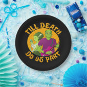 死ぬまで一緒！ハロウィンのためのユーモアデザイン ペーパープレート (パーティー)