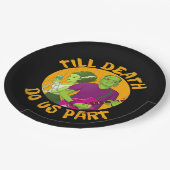 死ぬまで一緒！ハロウィンのためのユーモアデザイン ペーパープレート (アングル)