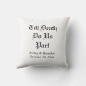 死ぬまで一緒 ホワイトスロー枕 クッション (裏面)