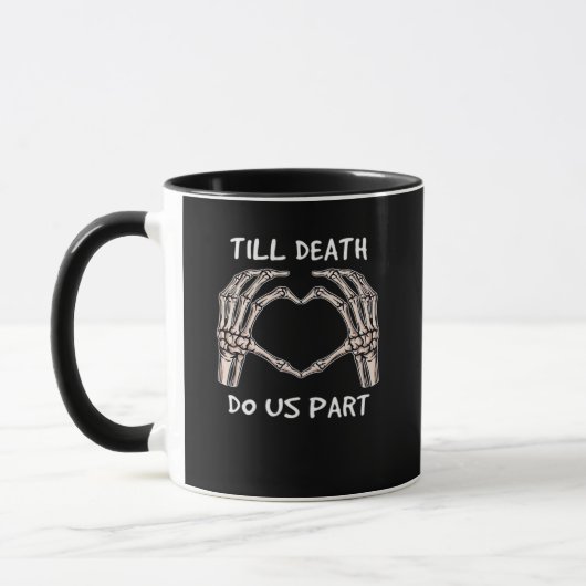 死ぬまで一緒 ユニセックス 婚約 結婚 ゴシック おしゃれ M マグカップ (左)