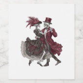 死ぬまで一緒 - ヴィクトリアン骸骨カップル ワインラベル (シングルラベル)