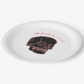 死ぬまで一緒 - 故障したドクロと面白いテキスト ペーパープレート (アングル)