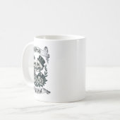 死ぬまで一緒！骸骨の花嫁と花婿の結婚 コーヒーマグカップ (正面左)