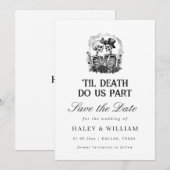 死ぬまで愛し合おう ゴシック葬儀 保存日付 招待状 (正面/裏面)
