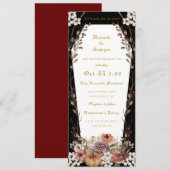 死ぬまで愛し合おう ハロウィン ウェディング 棺 招待状 (正面/裏面)