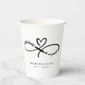 死ぬまで愛し合おう ∞ ハート 結婚式 紙コップ (正面)