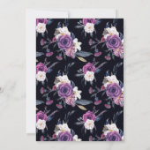 死ぬまで愛し合おう パープル＆ブラックの結婚式招待状 招待状 (裏面)