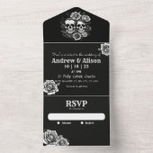 死ぬまで愛し合おう 骸のカップルとバラ オールインワン招待状 (内側)