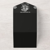 死ぬまで愛し合おう 骸骨カップルとバラ オールインワン招待状 (外側)