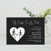 死ぬまで愛を誓うスケルトンの白いエンゲージメント 招待状 (スタンド正面)