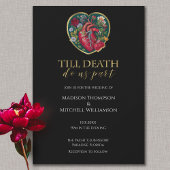 死ぬまで愛を誓う ゴシックハート ハロウィン ゴールド 招待状