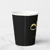 死ぬまで愛を誓う ブラック＆ゴールドの無限大シンボル 紙コップ (右)