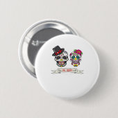 死ぬまで我々のスカル結婚の新郎新婦Pri 缶バッジ (正面&裏面)