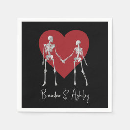 死ぬまで我々の一部はスケルトン黒 スタンダードカクテルナプキン