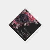 死ぬまで我々の一部ゴシックブラックフローラ結婚ズ スタンダードカクテルナプキン (角)