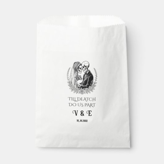 死ぬまで我々の一部ゴシックブラック – ホワイト骨格 フェイバーバッグ (正面)