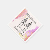 死ぬまで我々の一部スケルトンカップル名赤面N スタンダードカクテルナプキン (角)