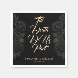 死ぬまで我々の一部ブラックバラ結婚 スタンダードカクテルナプキン