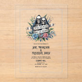 『死ぬまで我々の一部』ゴシック結婚語 アクリル招待状 (正面)