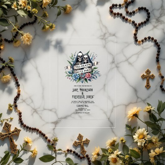 『死ぬまで我々の一部』ゴシック結婚語 アクリル招待状