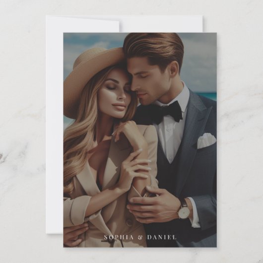 死ぬまで我々はインラインのゴシック結婚の写真をパート セーブザデート (裏面)