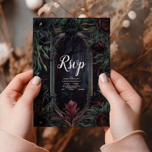 死ぬまで我々はゴシック様式のハロウィン結婚の一部だ 出欠カード