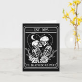 死ぬまで我々はスケルトン結婚ゴシックのMatc カード (黄色い花)