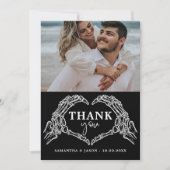 死ぬまで我々はパーティーゴシック結婚ハロウィン サンキューカード (正面)