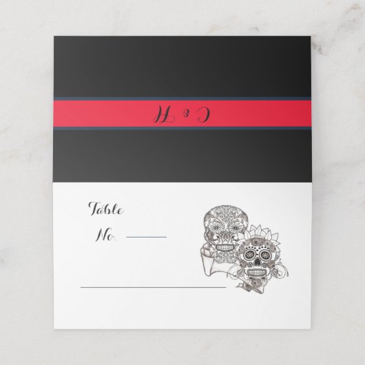 死ぬまで我々は一部スカルレッド結婚・ブラック プレイスカード (外部開封)