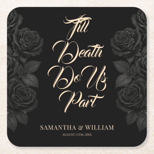 死ぬまで我々は別れ結婚る スクエアペーパーコースター (正面)