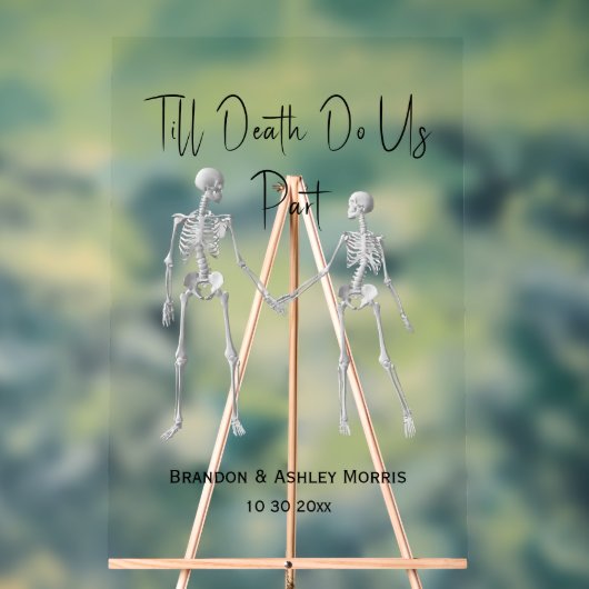 死ぬまで我々は骸骨結婚を迎える アクリルサイン (ニュートラル)