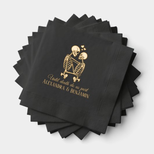 死ぬまで我々はHを受け入れてスケルトンのカップルを部分化 箔ナプキン (インサイチュ (積み重ね))