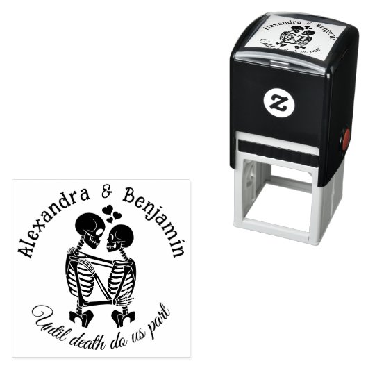 死ぬまで我々はRを受け入れてスケルトンのカップルを部分行う セルフインキングスタンプ (インサイチュ)