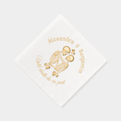 死ぬまで我々はRを受け入れてスケルトンのカップルを部分行う 箔ナプキン (右)