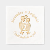 死ぬまで我々はRを受け入れてスケルトンのカップルを部分行う 箔ナプキン (正面)