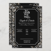 死ぬまで永遠の優雅さ結婚は 招待状 (正面/裏面)